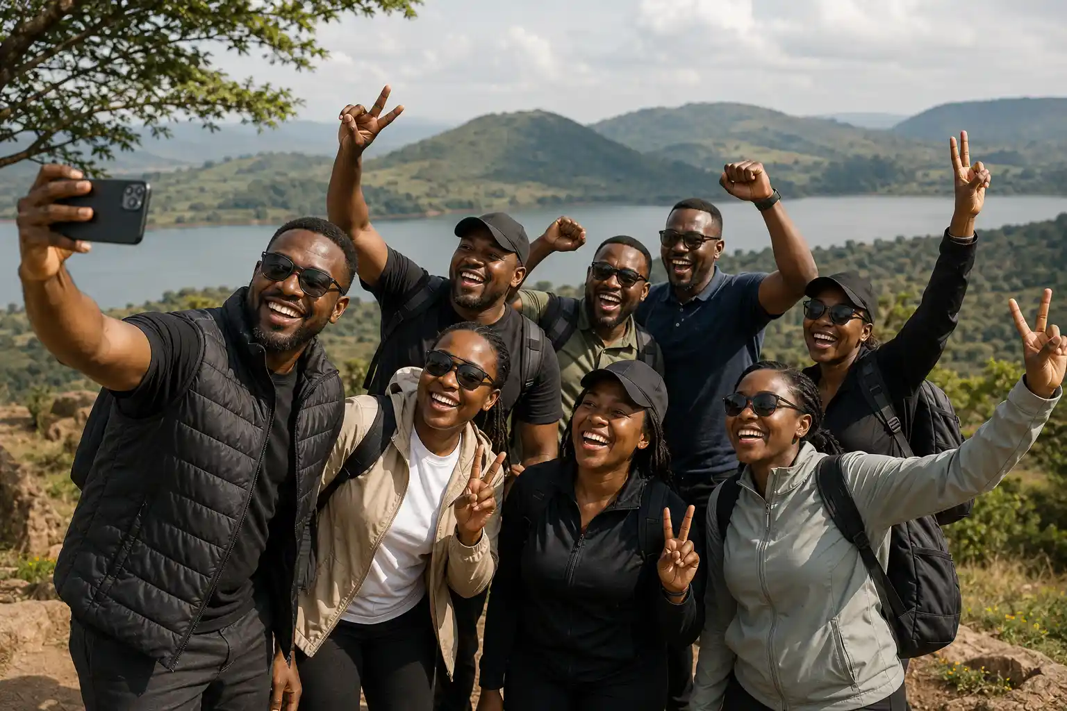 Colleagues on a trip