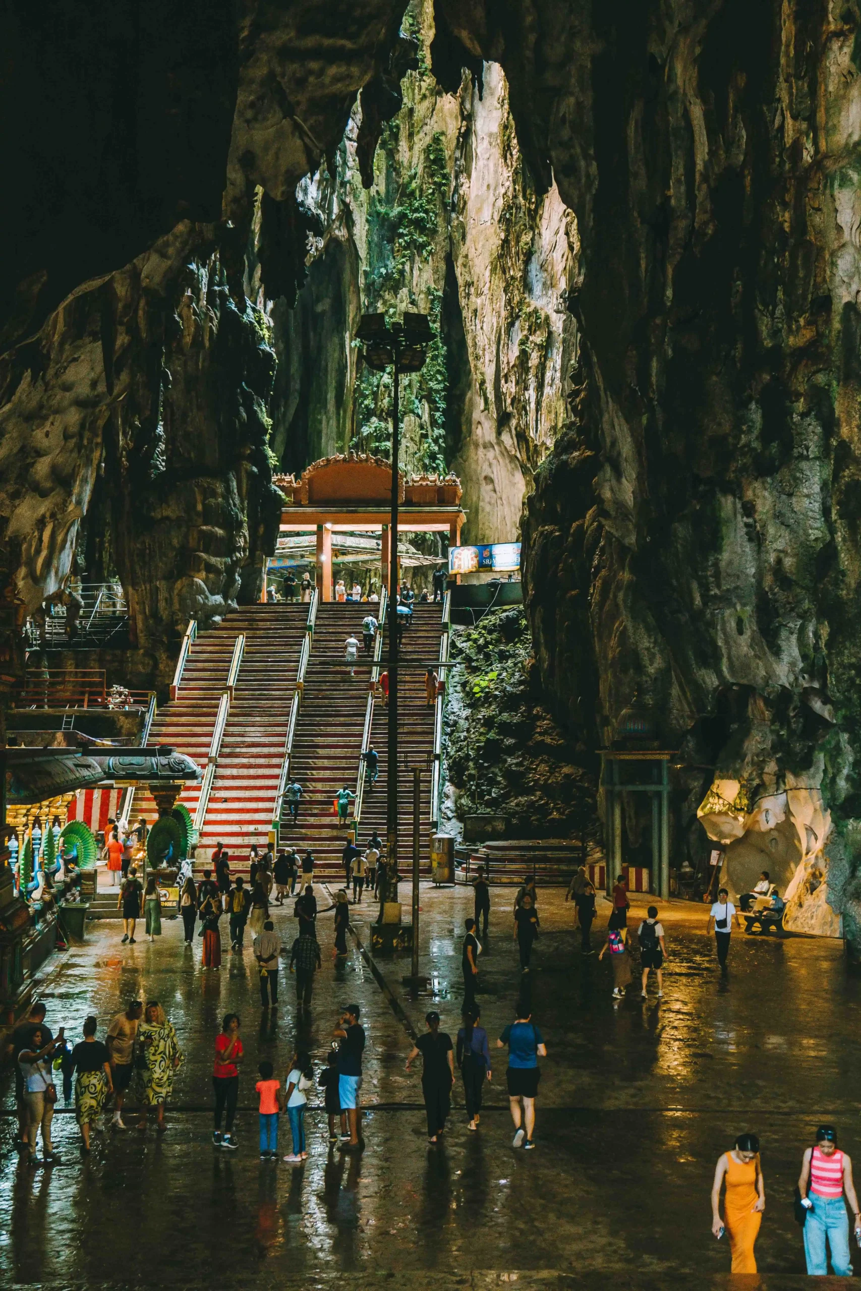 Peaople visiting the Batu caves in Malaysia
