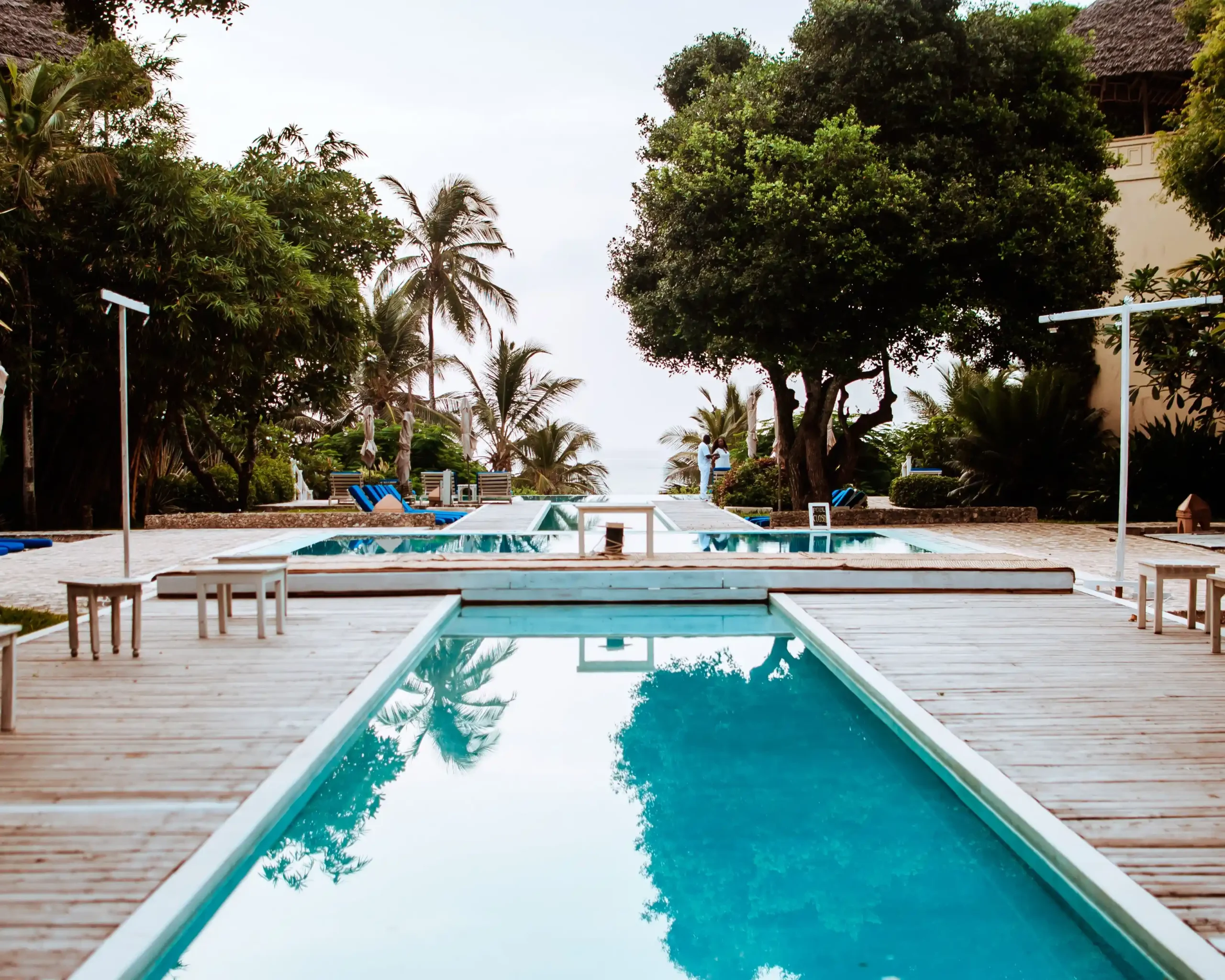 Swimming pool in the coast